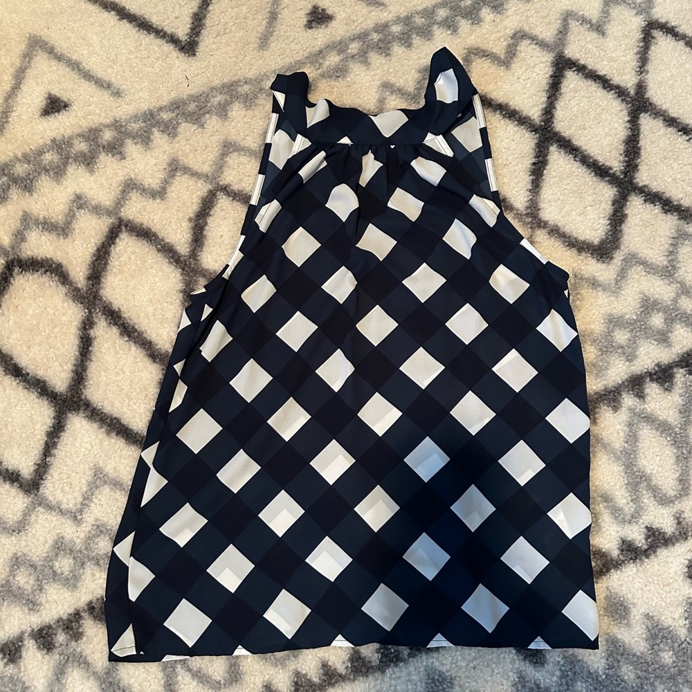 J.crew navy plaid halter neck top